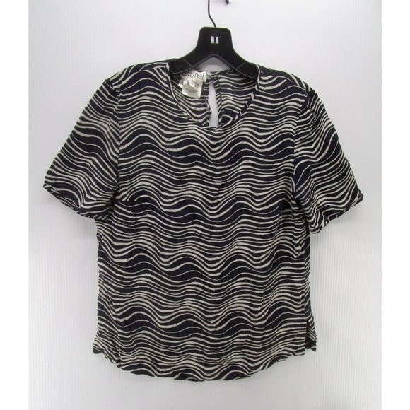 VINTAGE Laurel Top 38 Medium White Silk Pullover Blouse Cut Out * - Picture 1 of 10